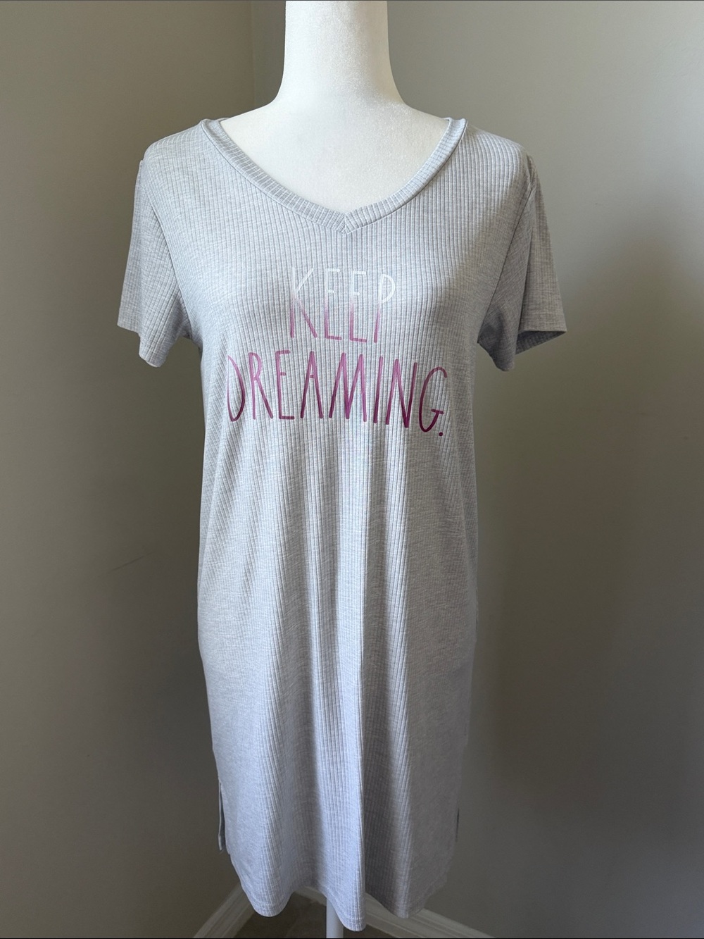 RAE DUNN Keep Dreaming  Short Sleeve Sleep Shirt Lounge Dress Nightgown Small - Picture 6 of 14